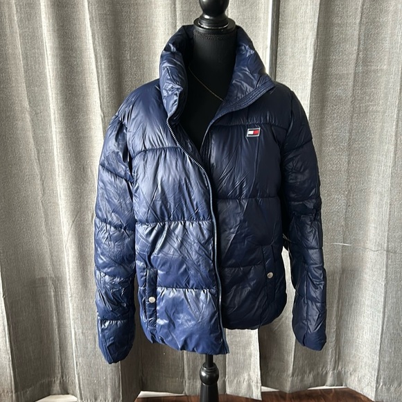 Blue Tommy Hilfiger Puffer Coat - Picture 1 of 5